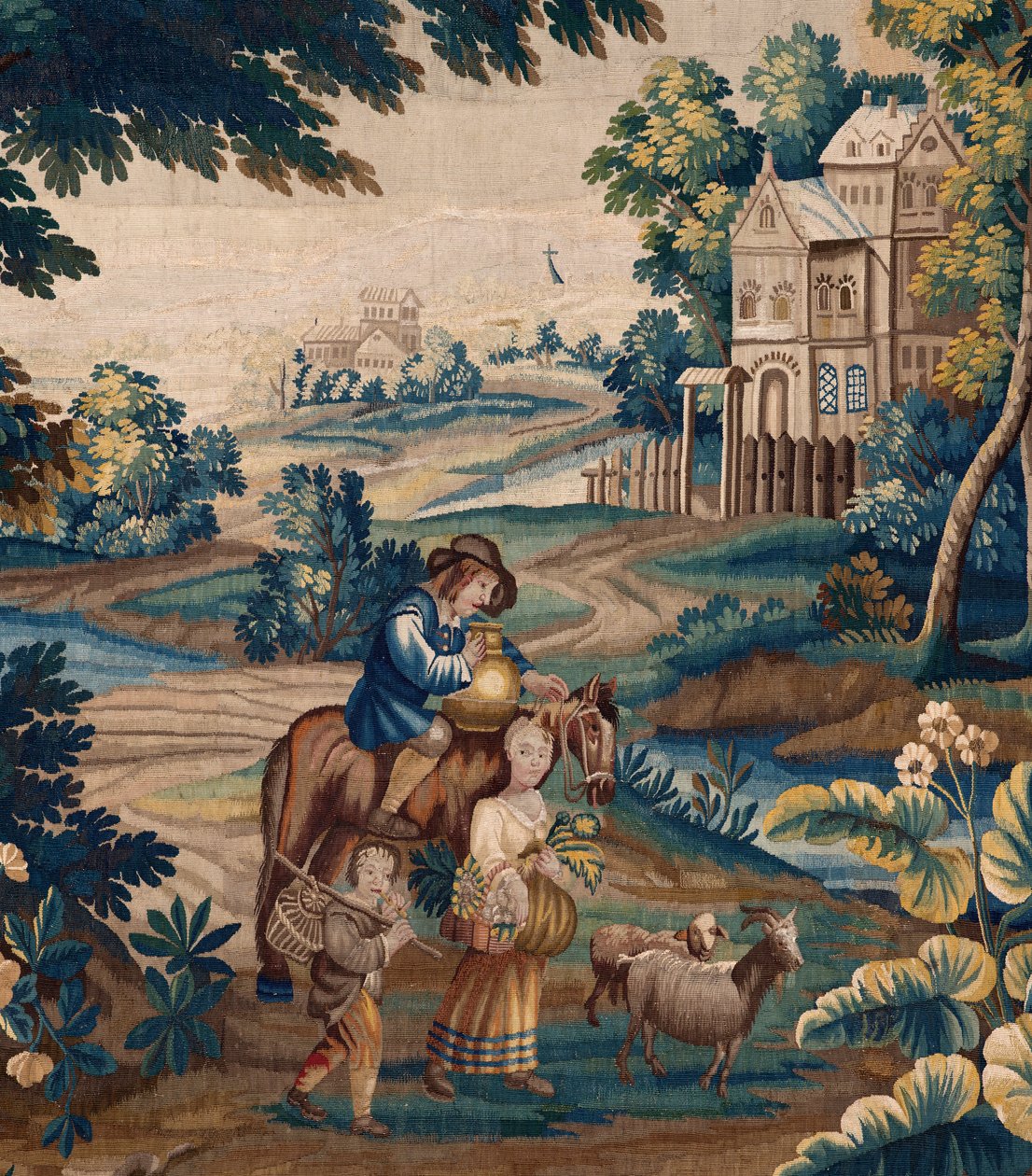 Flanderin kuvakudos. 1700-luvun loppu. Kirkon omaisuus Sint-Walburgakerk Oudenaarde (Dekenij van de Sint-Walburga). tekijältä Flemish School
