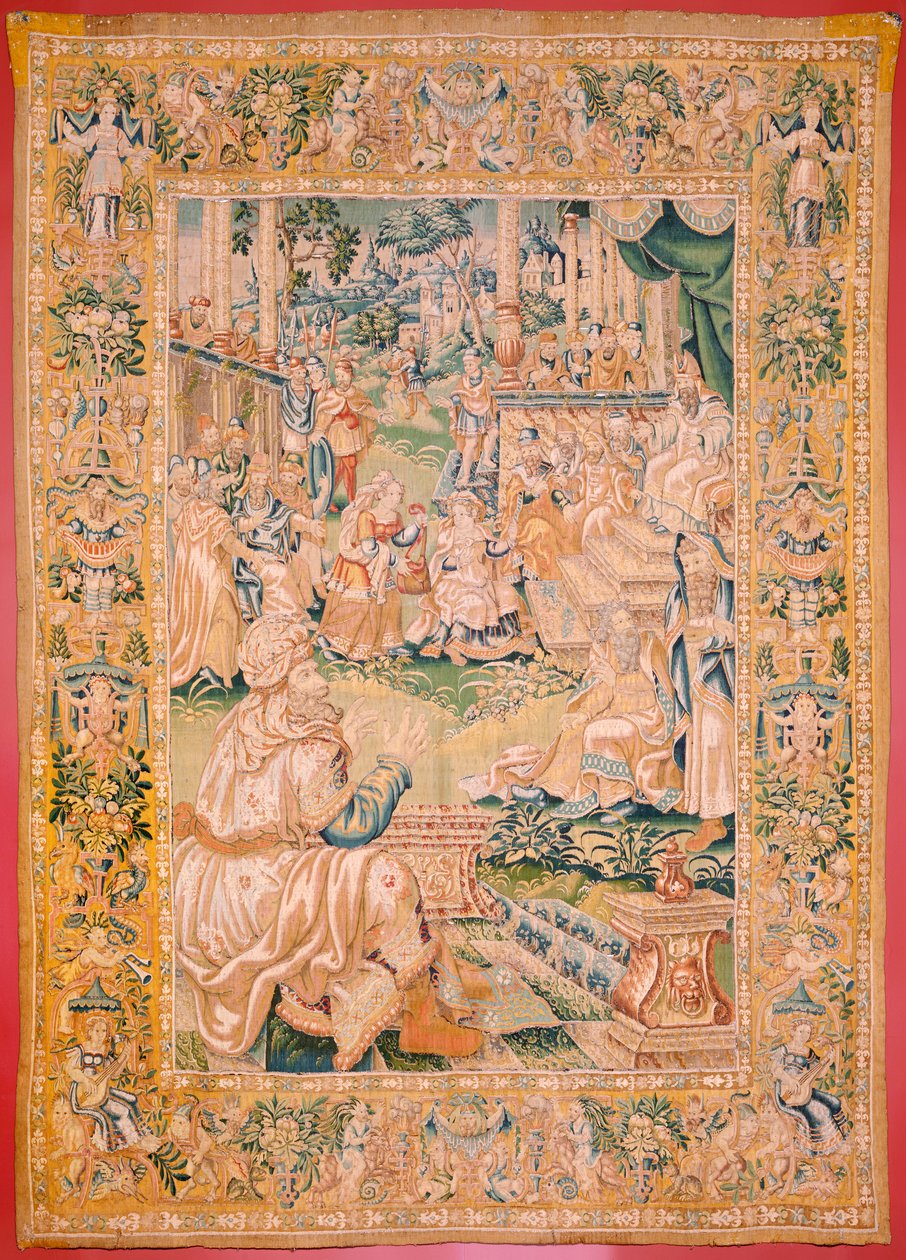 Flanderin kuvakudos. Sarja Judith kirja. Paluu Bethuliaan (Regreso a Betulia). Sarjan kahdeksas kuvakudos. Valmistus Alankomaat, Bryssel(?). 1500-luvun toinen puoli. Kangas Villa. Sijainti Barin Pyhän Nikolauksen kirkko (museo avattu tekijältä Flemish School