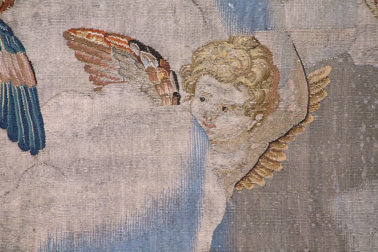 Flanderin kuvakudos. Sarja Mooseksen historia. Mooses Siinain vuorella. Atelier Joost van Herzele. Noin 1550. Yksityiskohta. tekijältä Flemish School