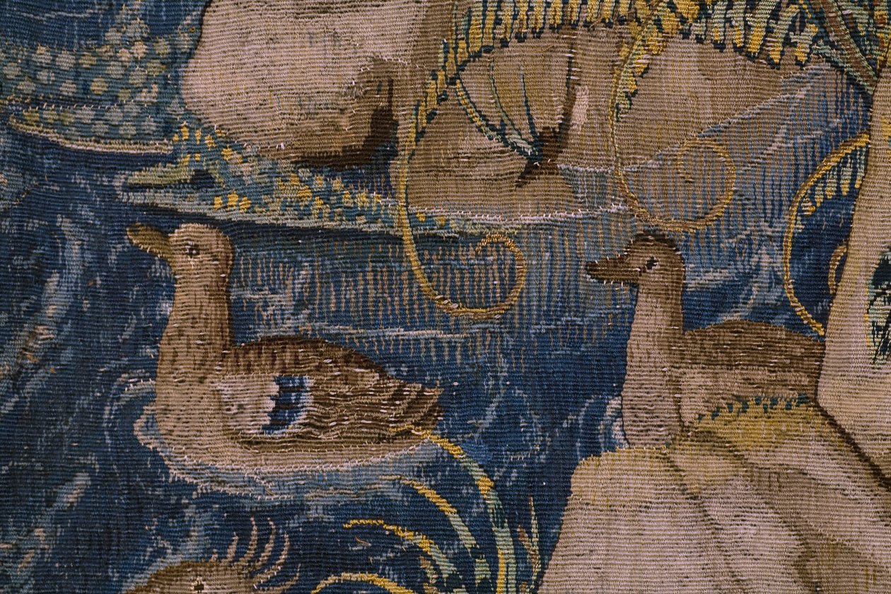 Flanderin kuvakudos. Sarja Pyhän Johannes Kastajan historia: Kristuksen kaste (Het doopsel van Christus). Brysselin ateljee. 1515-1520. tekijältä Flemish School