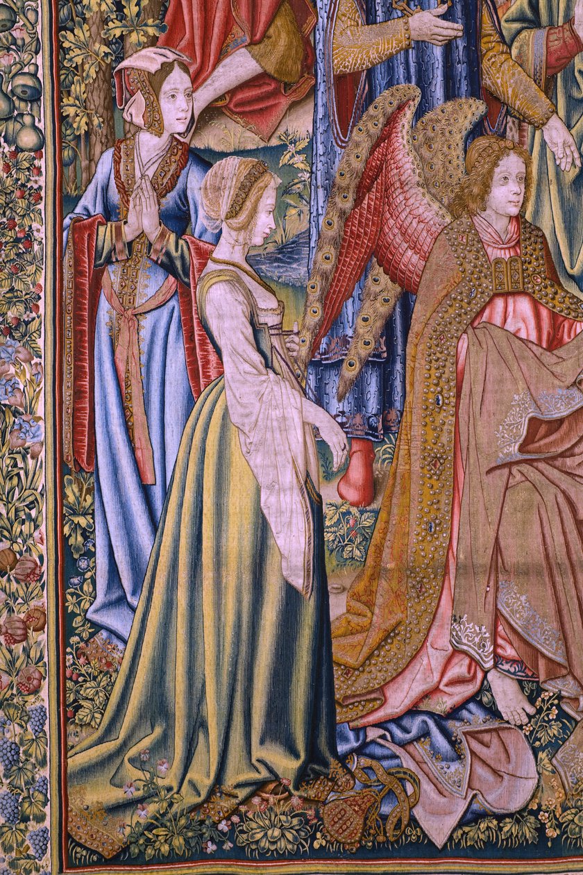 Flanderin kuvakudos. Sarja Pyhän Johannes Kastajan historia: Kristuksen kaste (Het doopsel van Christus). Brysselin ateljee. 1515-1520. tekijältä Flemish School