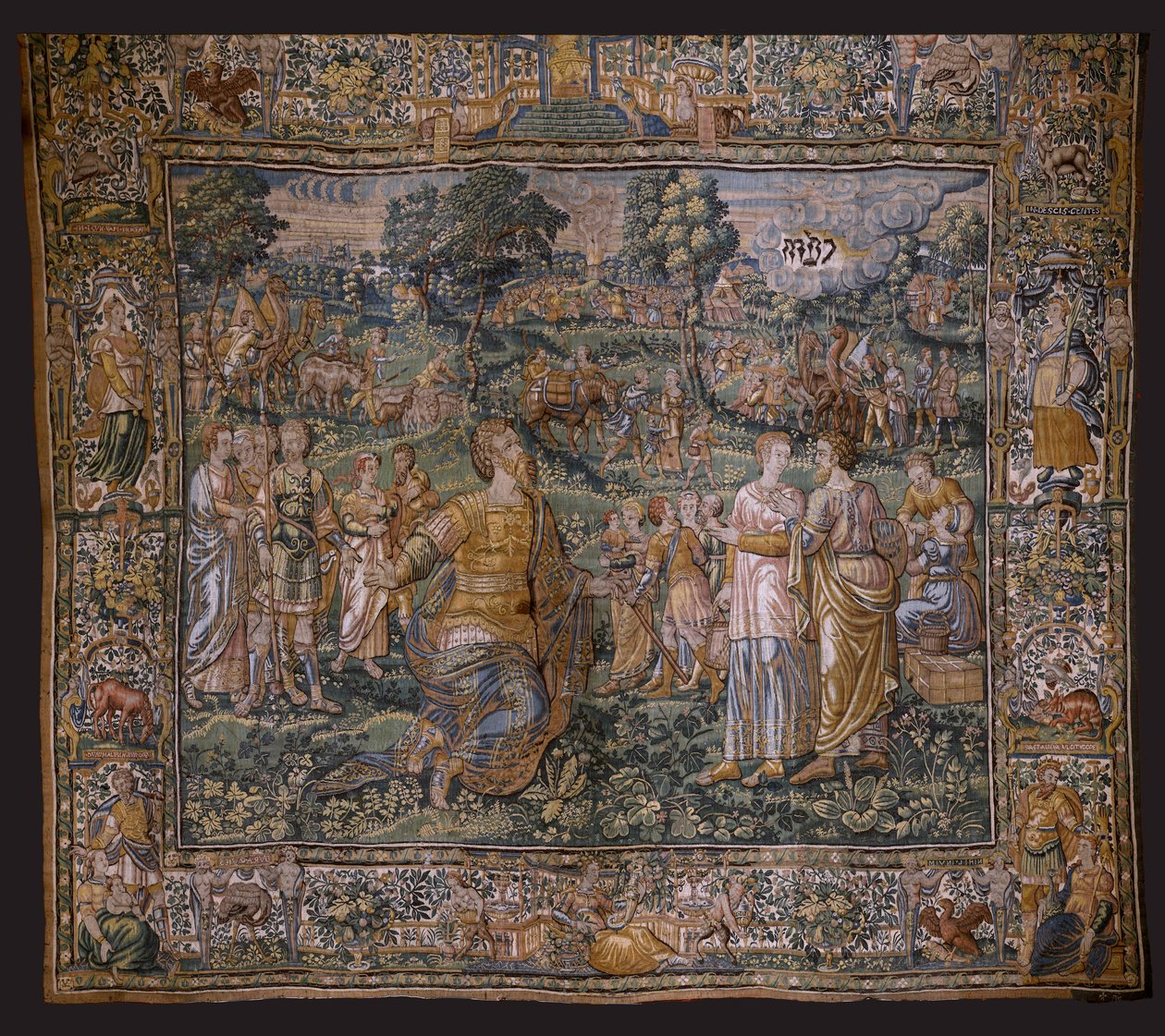 Flanderin kuvakudos. Sarja: Abrahamin historia. Abrahamin kutsumus (Aabrahamin kutsumus). Noin 1575-1 tekijältä Flemish School