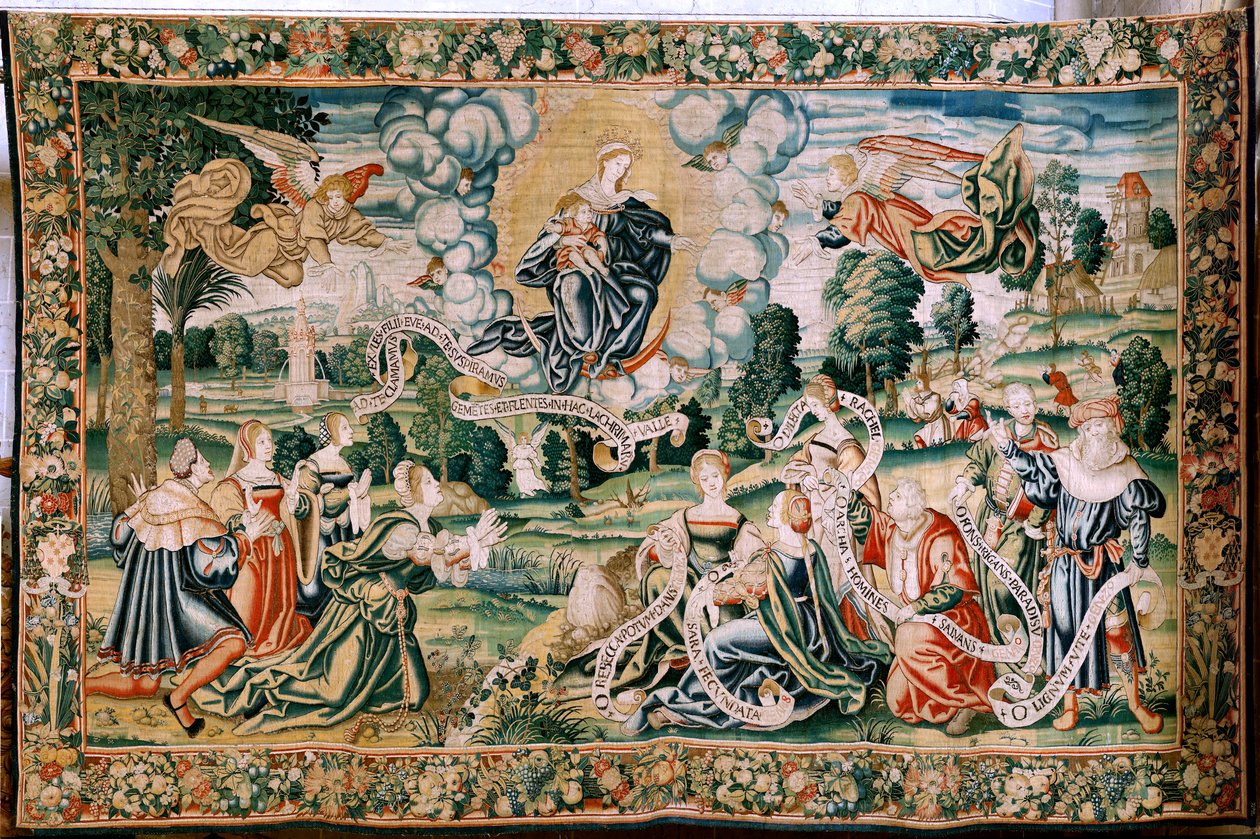 Flanderin kuvakudos. Sarja Rae. Ad te clamamus. Sarjan toinen kuvakudos. Valmista Brysselin työpajoja, mahdollisesti Marc Crétif. Noin 1528. Koko 429 x 646 cm. Kangas Silkki ja villa. Sijainti Palencian katedraali. Alkuperä Testamentti tekijältä Flemish School