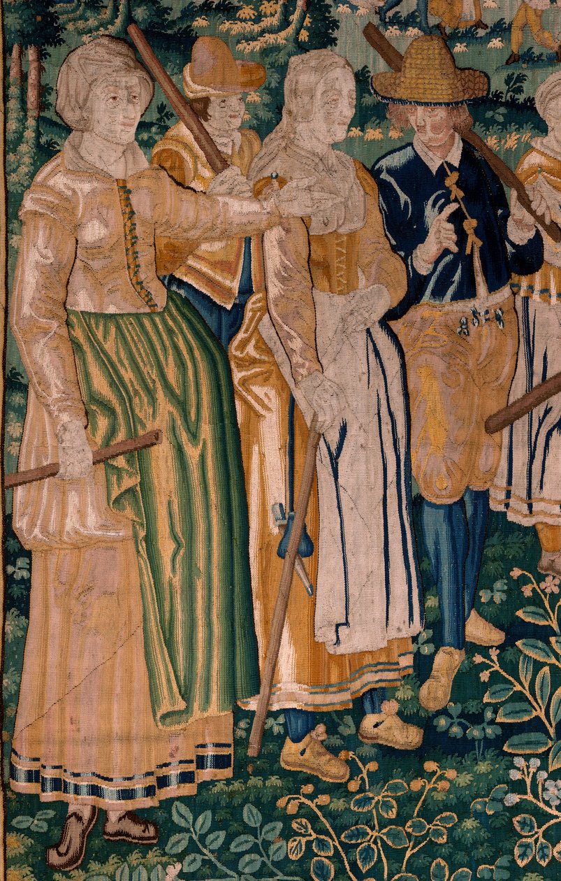 Flanderin kuvakudos. Hanhi peli. Oudenaarden ateljee. 341x395 cm. Lasku (83058)-7 / 0008. 1600-luku. tekijältä Flemish School