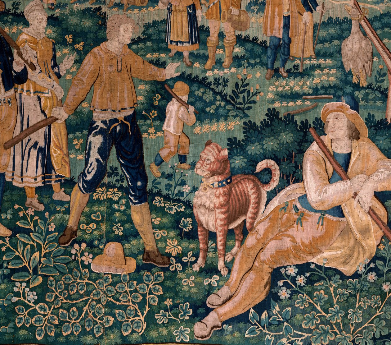 Flanderin kuvakudos. Hanhi peli. Oudenaarden ateljee. 341x395 cm. Lasku (83058)-7 / 0008. 1600-luku. tekijältä Flemish School