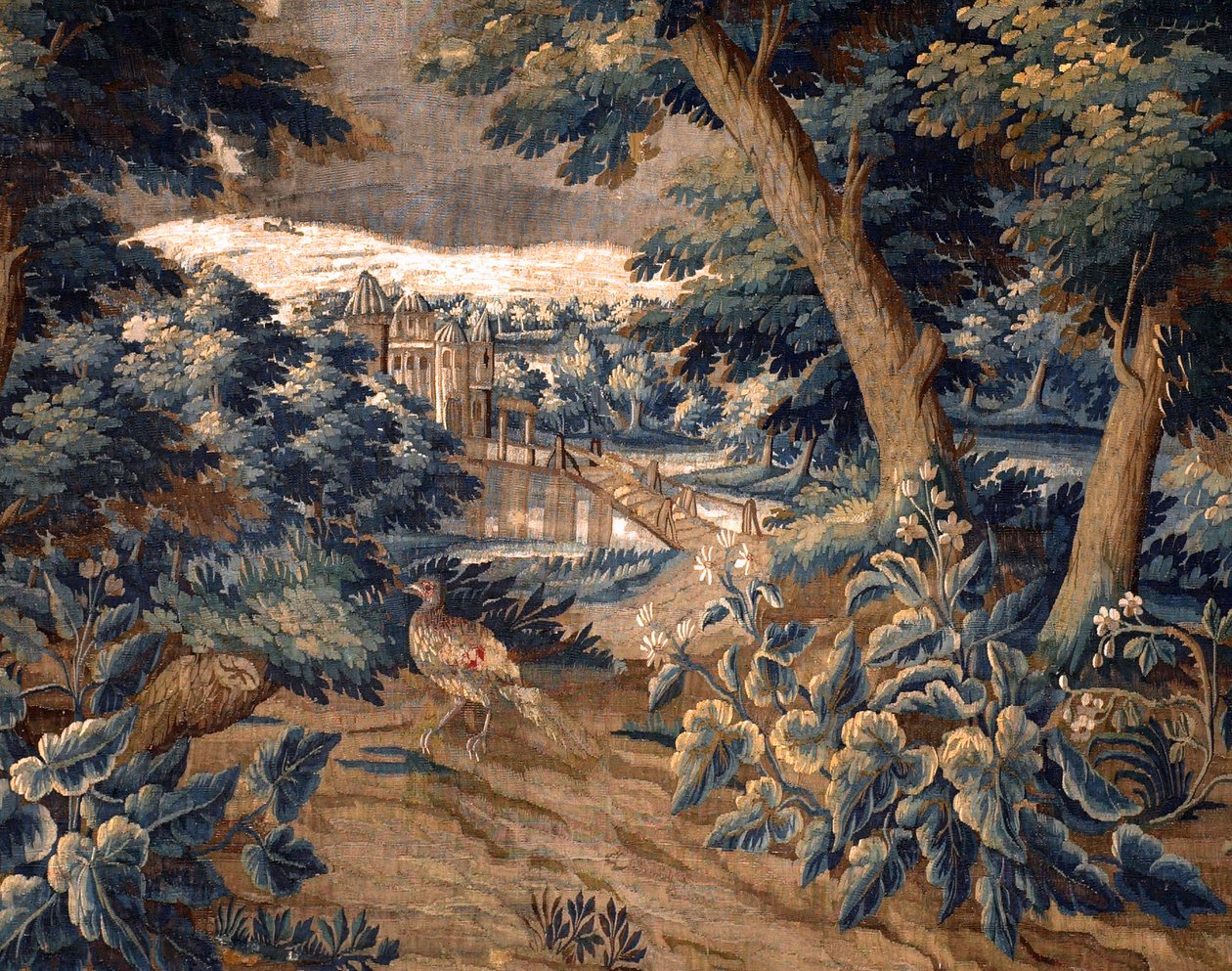 Flanderin kuvakudos. kestää. 1700-luvun loppu - 1700-luvun alku. Kirkon omaisuus Sint-Walburgakerk Oudenaarde (Dekenij van de Sint-Walburga). Yksityiskohta. tekijältä Flemish School
