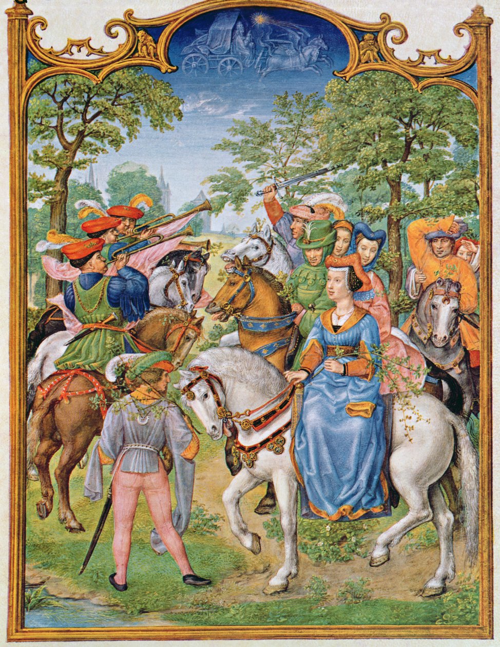 Fol 5v Toukokuu: Puiden festivaali, Breviarium Grimanista, n. 1515 tekijältä Flemish School