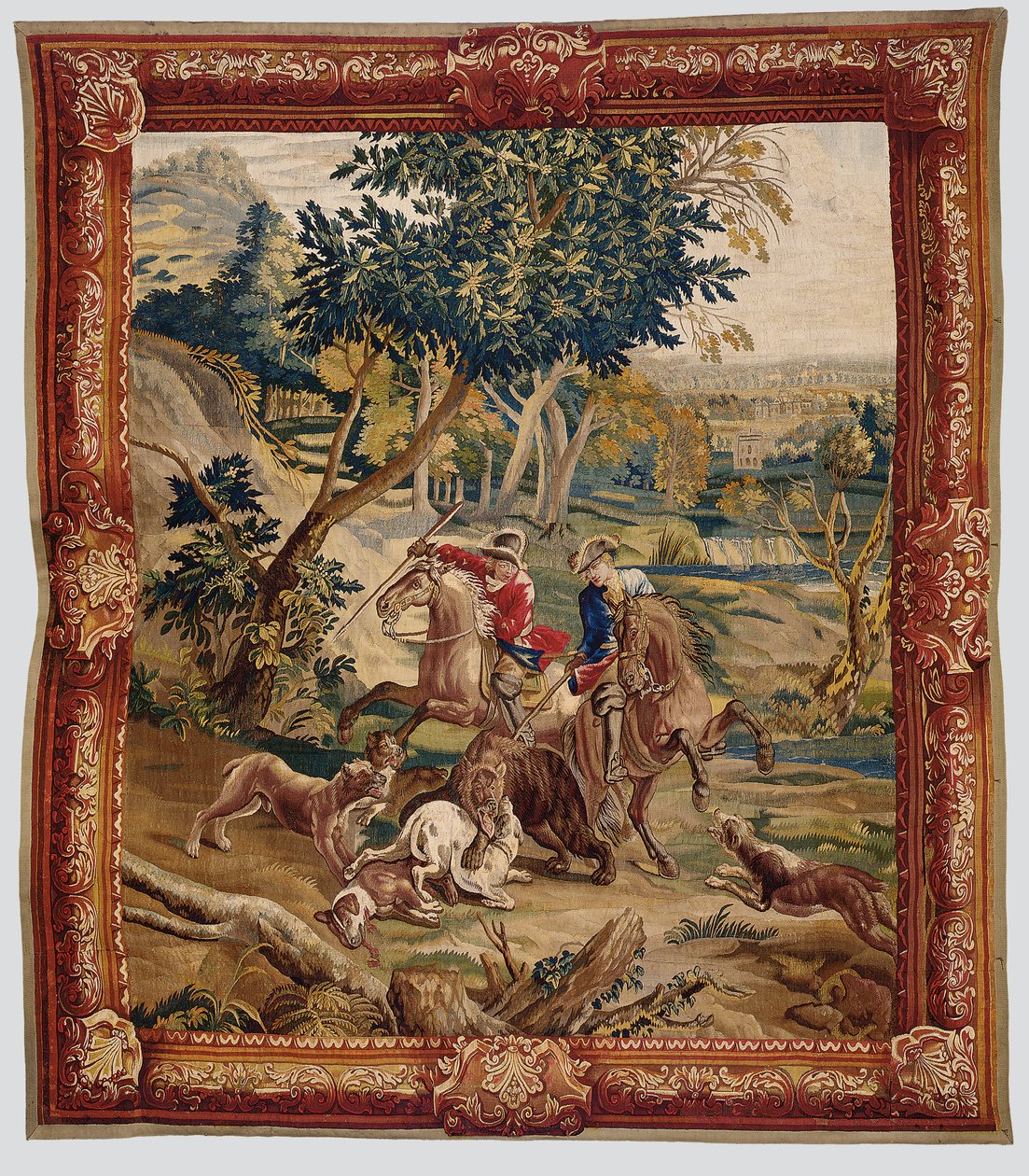 Metsästysverhoilu, luultavasti Bryssel, 1700-luvun ensimmäinen puolisko tekijältä Flemish School