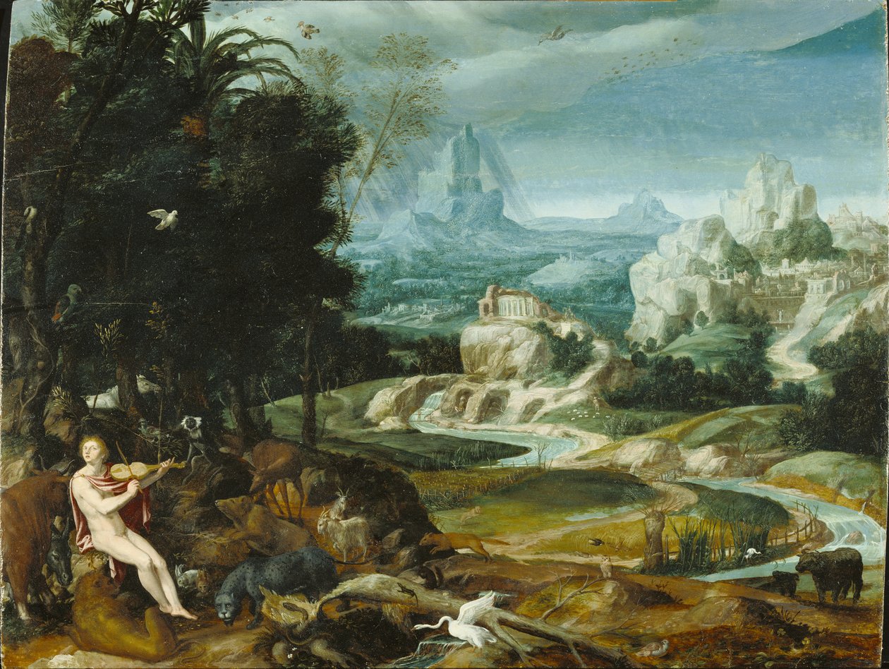 Maisema Orpheuksen kanssa, noin 1570 tekijältä Flemish School