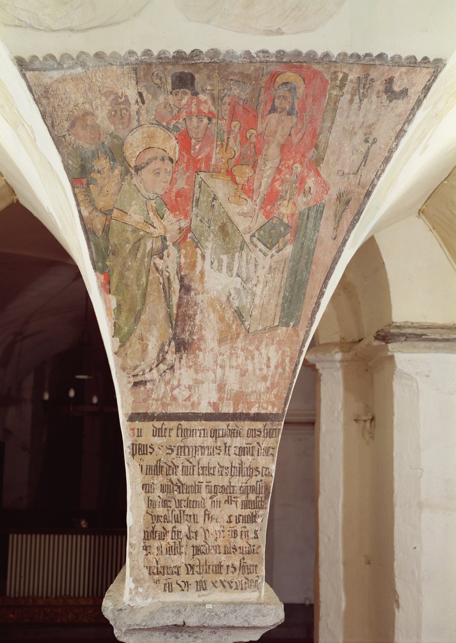 St. Gregoryn messu, seinämaalaus kryptasta tekijältä Flemish School