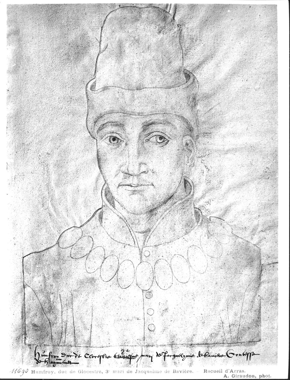 Ms 266 f.37 Englannin Humphreyn (1390-1447) Gloucesterin herttuan muotokuva "Recueil d