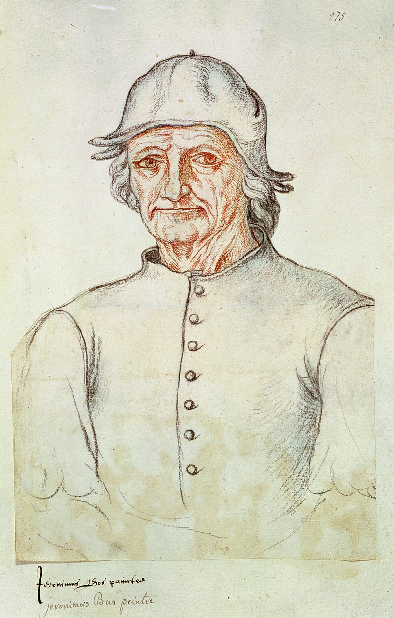 Ms 266 fol.275 Muotokuva Hieronymus Boschista (145-1516) "Recueil d