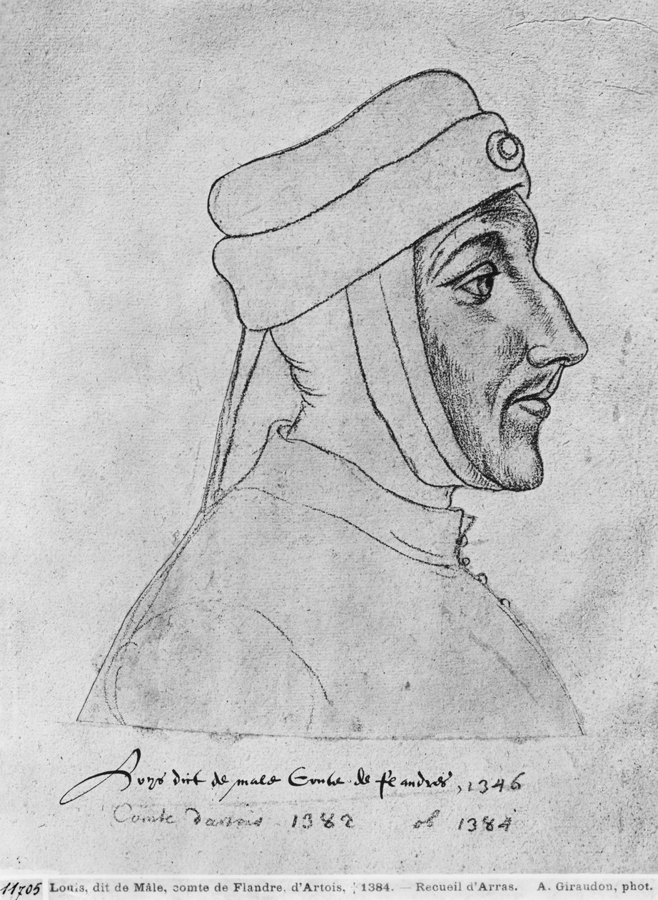 Ms 266 fol.54 Ludvig II Flanderista, myös Ludvig III Artoisista ja Ludvig I Palatine Burgundiasta, joka tunnetaan nimellä Louis of Male, "The Recueil d