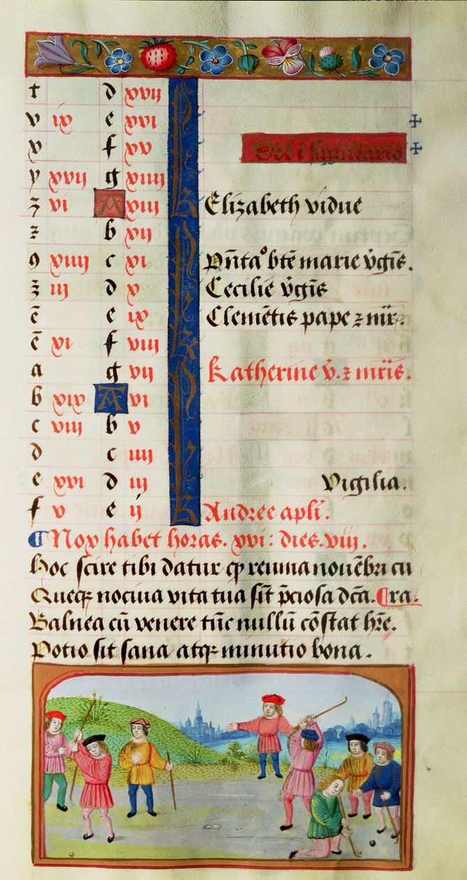 Marraskuu: Game of Golf, Book of Hoursista tekijältä Flemish School