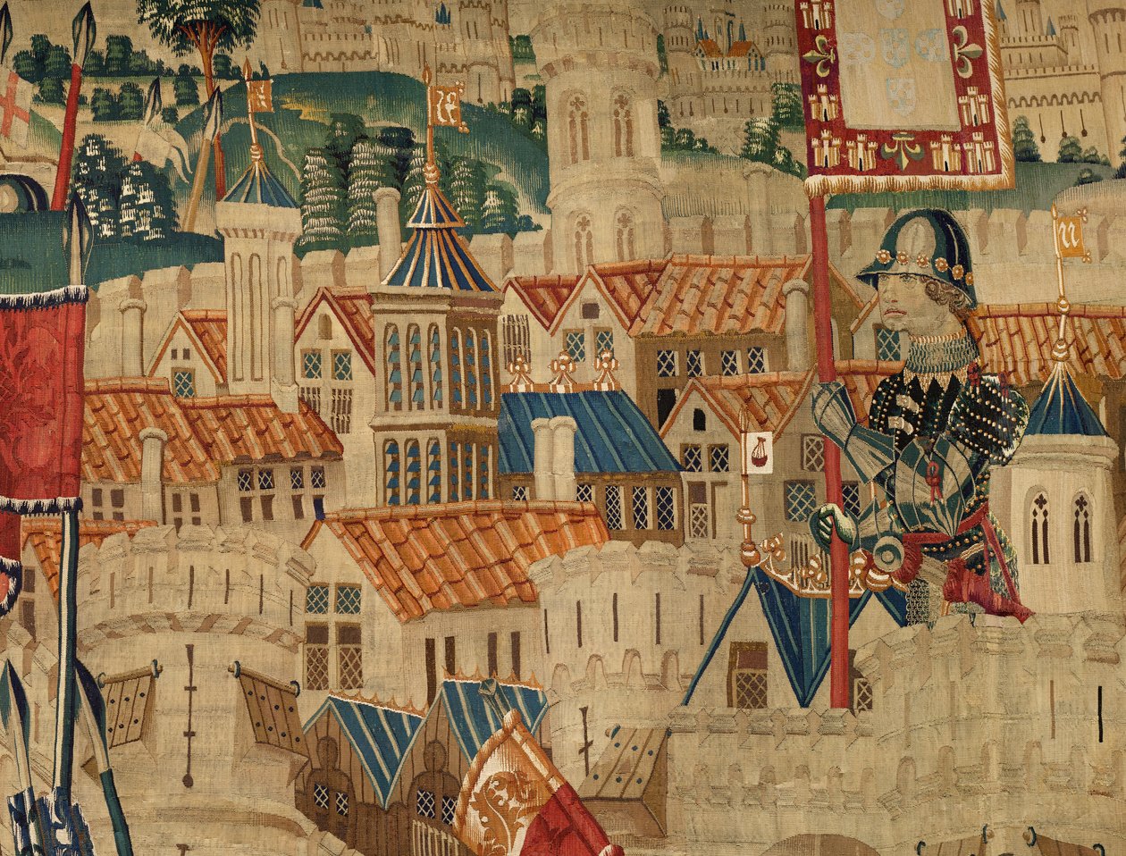 Seurakunnan kuvakudosmuseo (Pastrana Tapestries -seurakuntamuseo). Flanderin kuvakudos. Tangerin valloitus (Tangerin valloitus, De inname van Tanger). Sarja Portugalin kuninkaan Alfonso I:n valloitukset. Tournai. Villa ja silkki tekijältä Flemish School