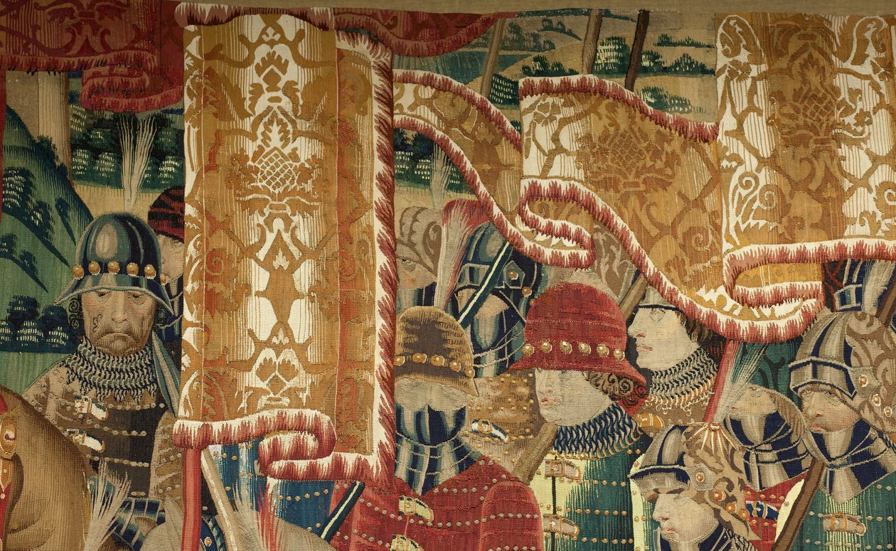 Seurakunnan kuvakudosmuseo (Pastrana Tapestriesin seurakuntamuseo). Flanderin kuvakudos. Tangerin valloitus (Tangerin valloitus, De inname van Tanger). Sarja Portugalin kuninkaan Alfonso I:n valloitukset. Tournai. Villa ja silkki tekijältä Flemish School