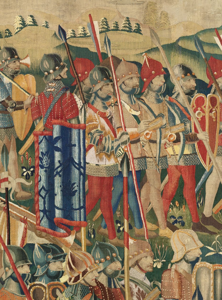 Seurakunnan kuvakudosmuseo (Pastrana Parish Museum of Tapestries). Flanderin kuvakudos. Laskeutuminen Arzilaan (Laskeutuminen Arzilaan, Desembarcoon ja Arzilaan). Sarja Portugalin kuninkaan Alfonso I:n valloitukset (Portugalin kuninkaan Alfonso V:n valloit tekijältä Flemish School