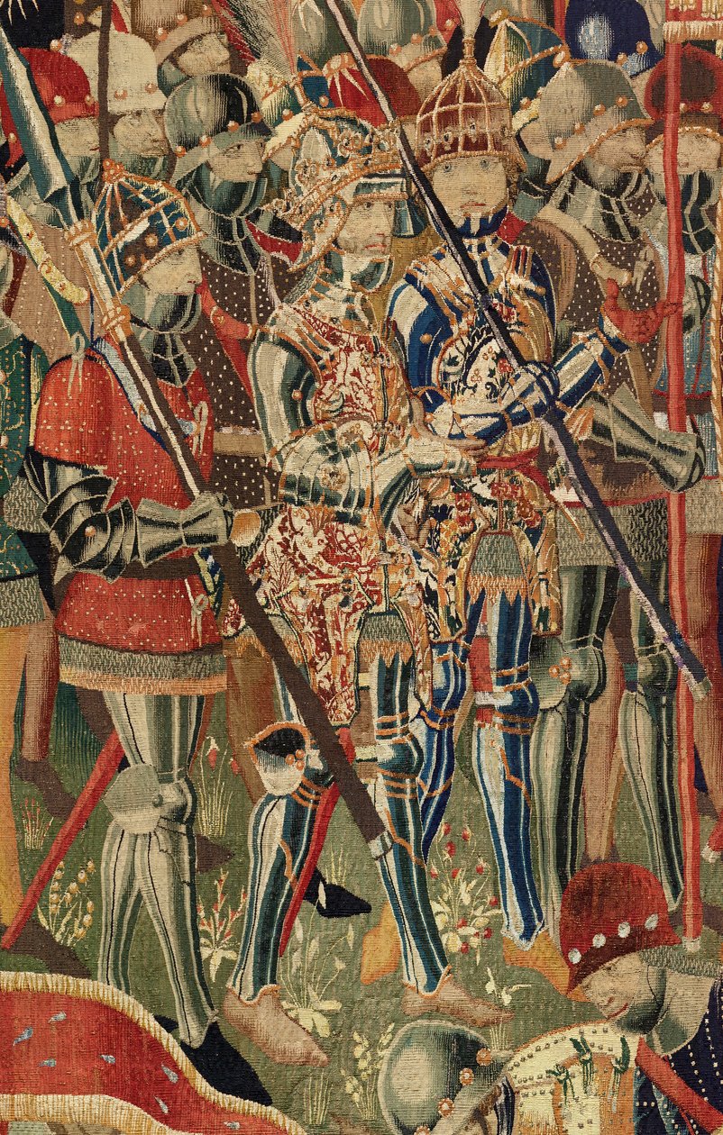 Seurakunnan kuvakudosmuseo (Pastrana Parish Museum of Tapestries). Flanderin kuvakudos. Laskeutuminen Arzilaan (Laskeutuminen Arzilaan, Desembarcoon ja Arzilaan). Sarja Portugalin kuninkaan Alfonso I:n valloitukset (Portugalin kuninkaan Alfonso V:n valloit tekijältä Flemish School
