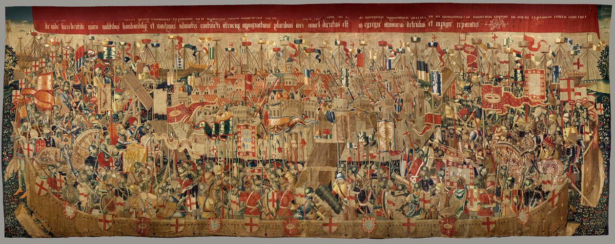 Seurakunnan kuvakudosmuseo (Pastrana Tapestriesin seurakuntamuseo). Flanderin kuvakudos. Asilan piiritys (Asilahin piiritys, De omsingeling van Arzila). Sarja Portugalin kuninkaan Alfonso I:n valloitukset. Tournai. tekijältä Flemish School