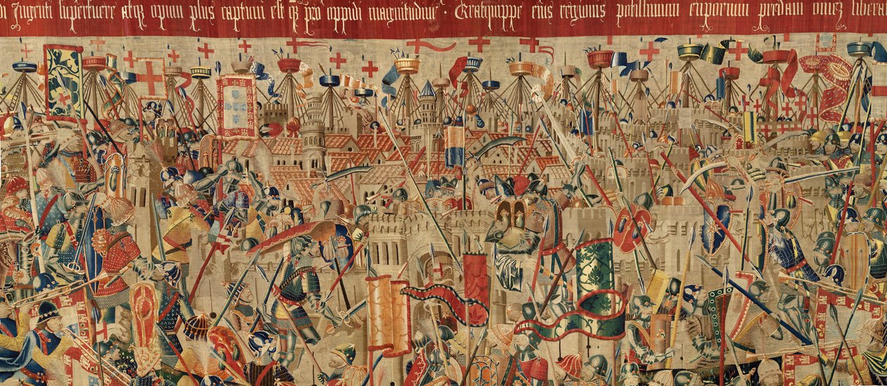 Seurakunnan kuvakudosmuseo (Pastrana Tapestriesin seurakuntamuseo). Flanderin kuvakudos. Ota Asilah (Take of Asilah, Assault on Asilah, De inname van Arzila). Sarja Portugalin kuninkaan Alfonso I:n valloitukset. Tournai. tekijältä Flemish School
