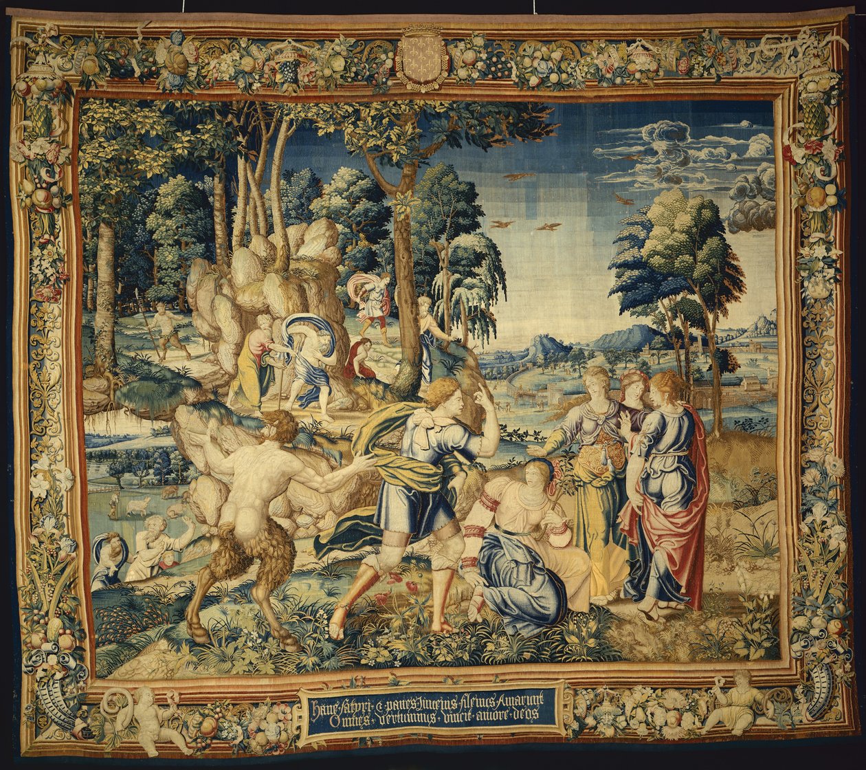Vertumnuksen ja muiden kosijoiden yllättynyt Pomona, Vertumnuksen ja Pomonan tarina, 1535-40 tekijältä Flemish School