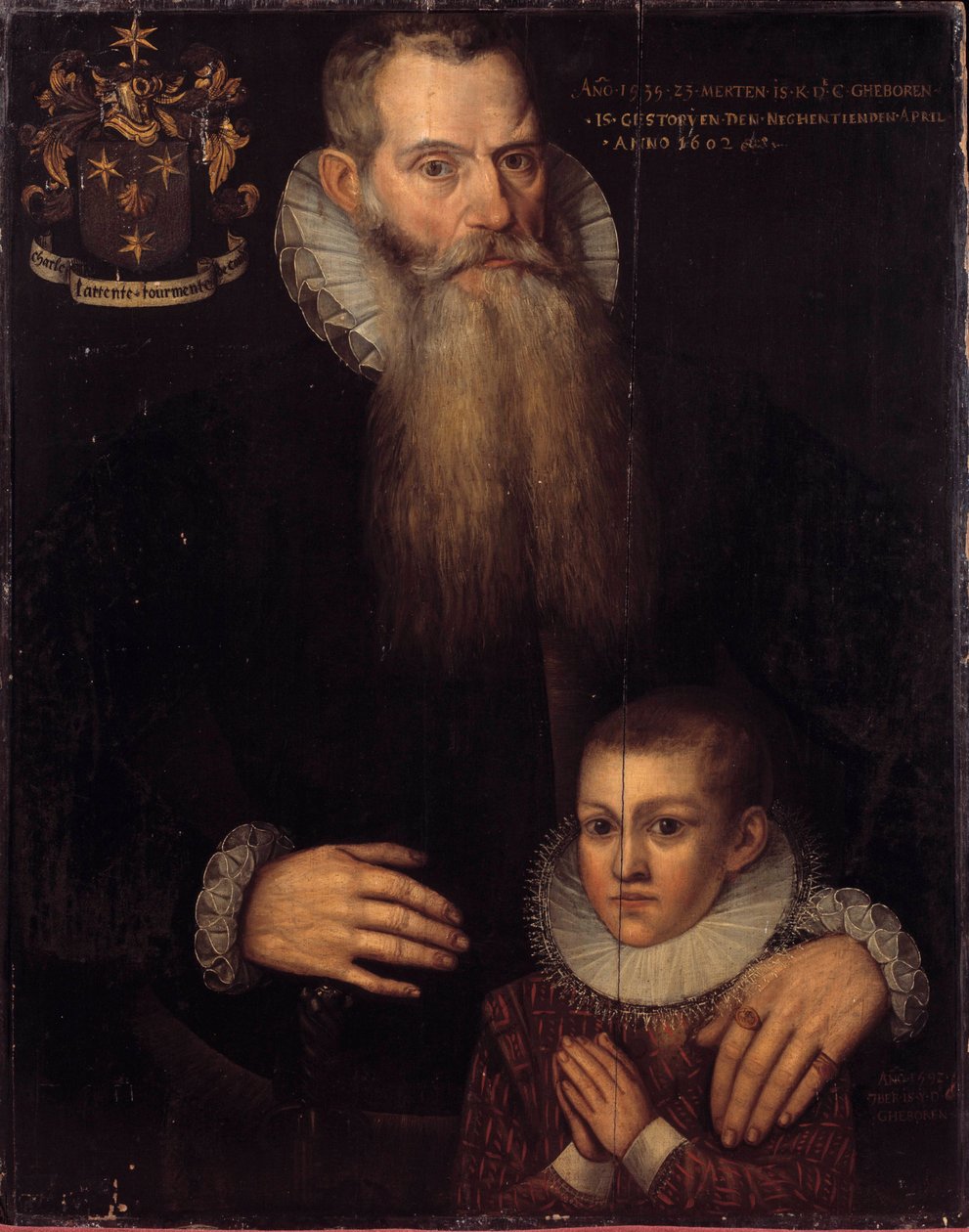 Charles de Conden (1535-1602) ja hänen poikansa Johnin muotokuva vuonna 1592 1600-luvun Flanderin koulun maalaus. Koko 0,81 x 0,64 m. Versailles, Musee des chateaux de Versailles et Trianon tekijältä Flemish School