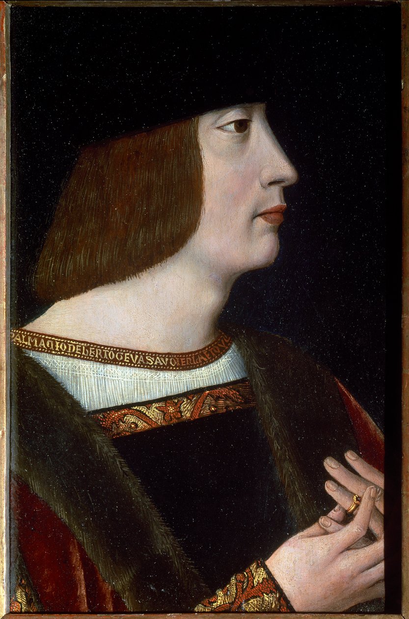 Savoijlaisen Philibert II:n muotokuva nimeltä Kaunis, n. 1500 (maalaus) tekijältä Flemish School