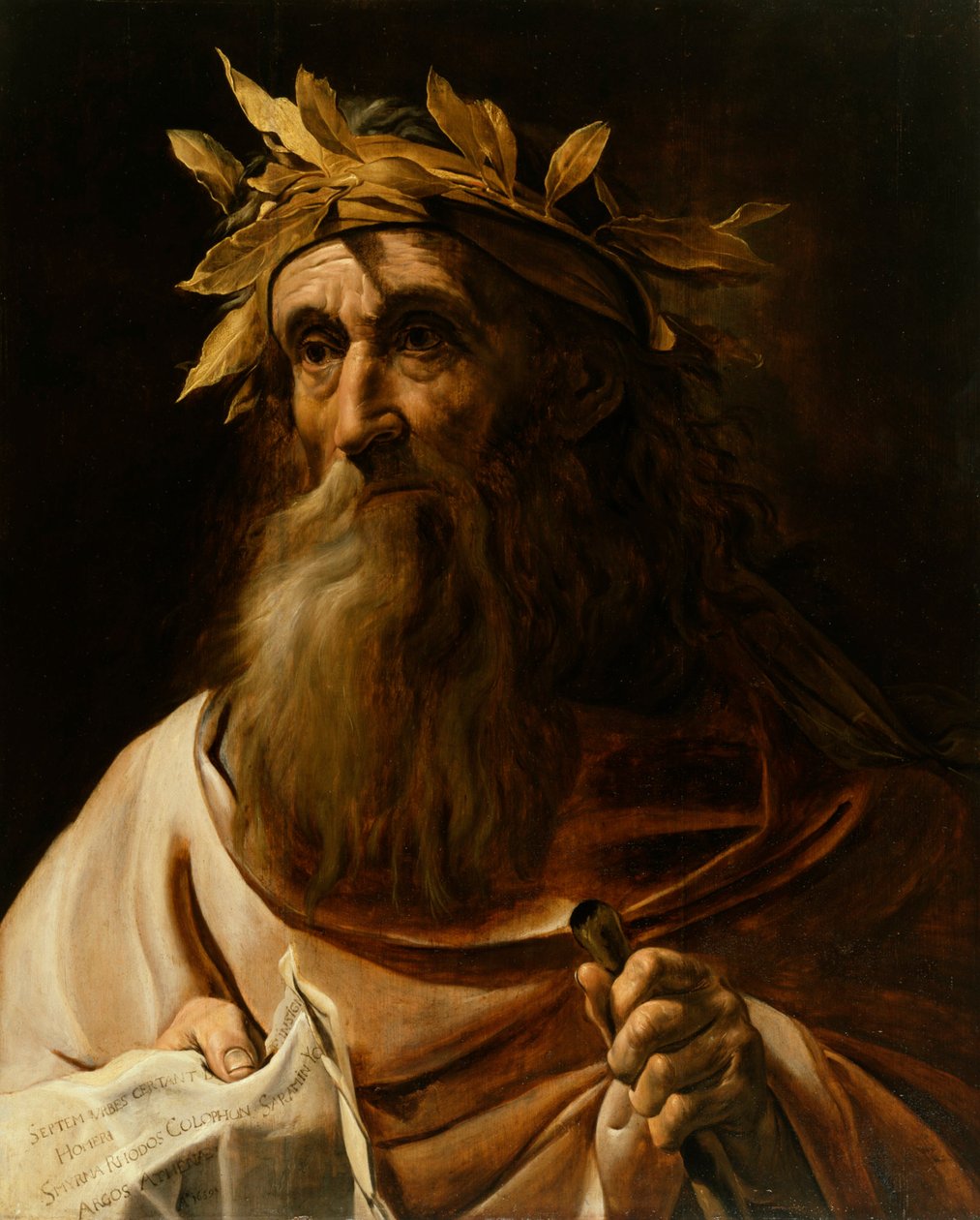 Runoilija Homeroksen muotokuva, 1639 tekijältä Flemish School