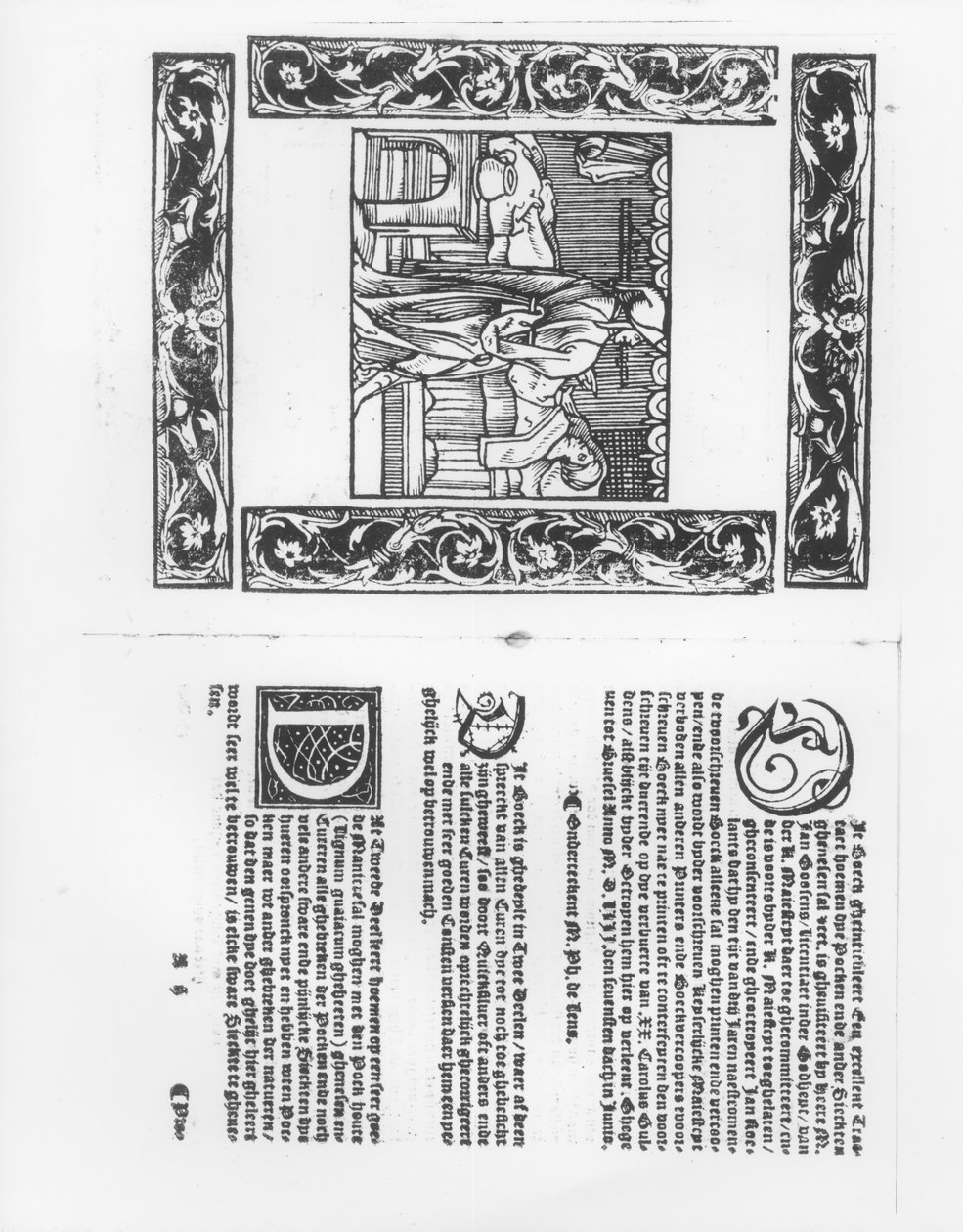Sairassänky rokkon uhrin kanssa, kuva Paracelsuksen (1493-1541) pubin lääketieteellisestä tutkielmasta. 1553 tekijältä Flemish School