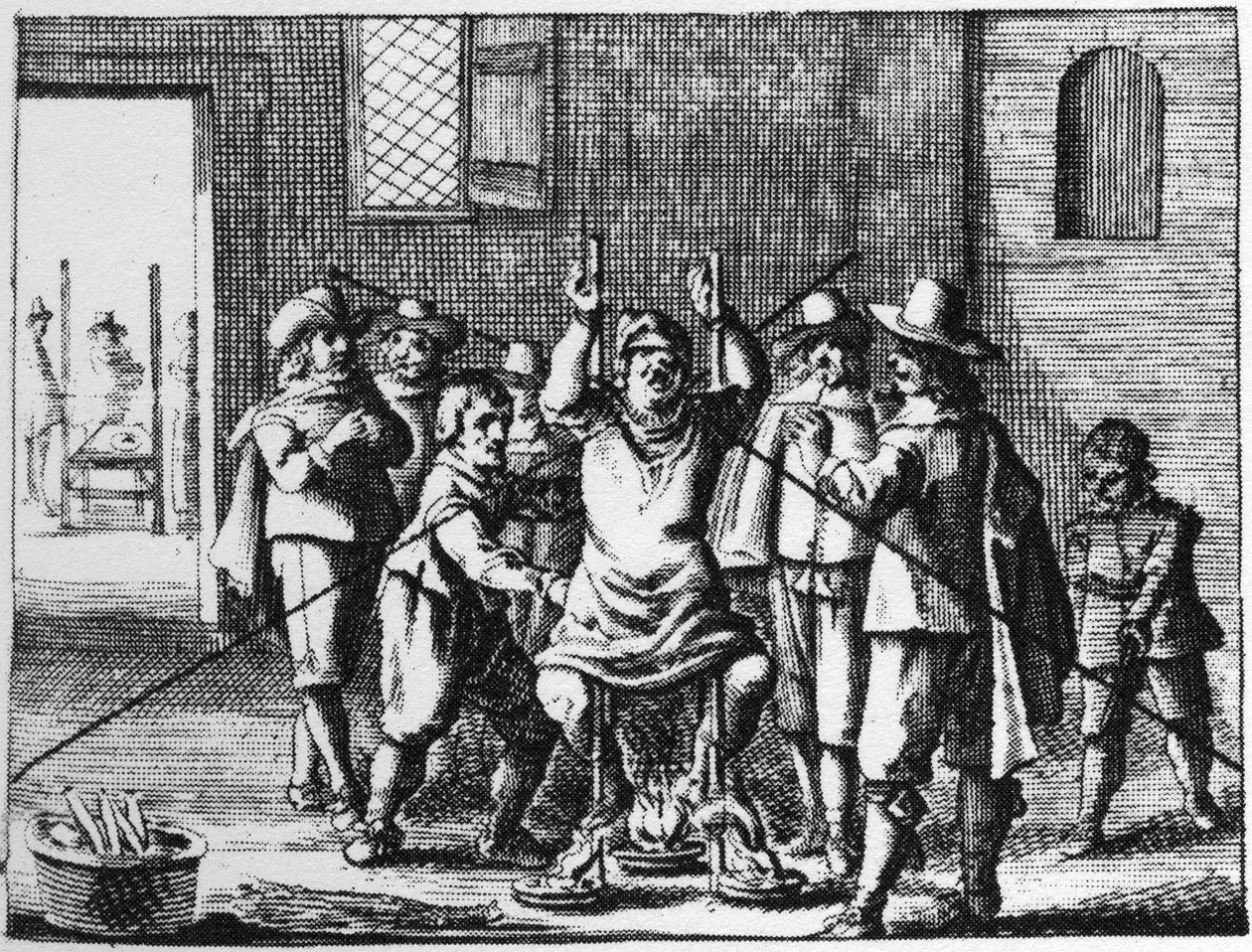 Noita, jolle kaulakoru kidutetaan - kaiverrus vuodelta 1725 kirjassa "" La Sorcellerie demasquee"" (