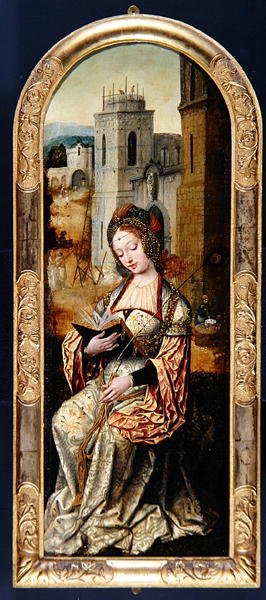 St. Barbara, 1500-luvun alku (öljy paneelille) tekijältä Flemish School