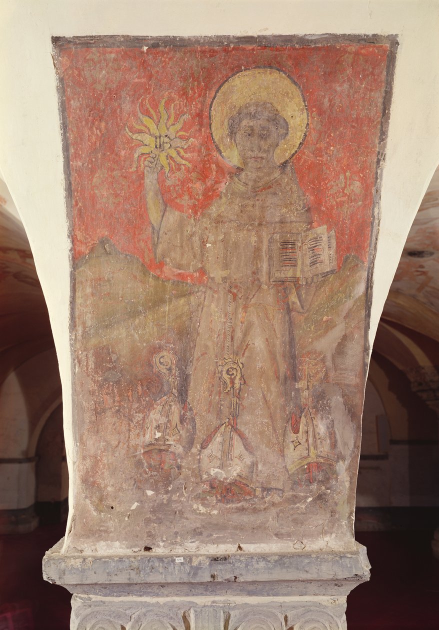 St. Bernardino of Siena, seinämaalaus kryptasta tekijältä Flemish School