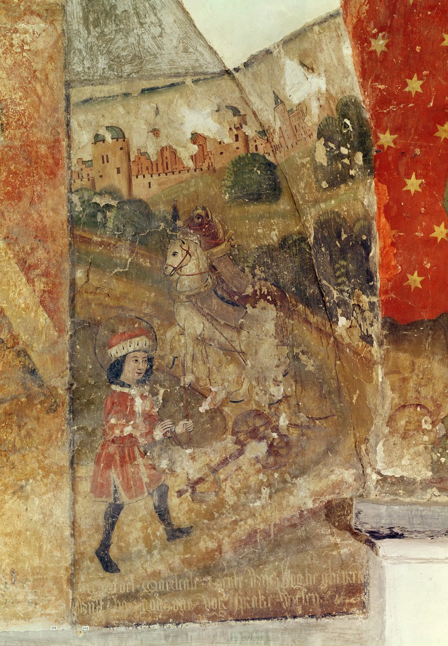 St. Guido, seinämaalaus kryptasta, n. 1480-1540 tekijältä Flemish School