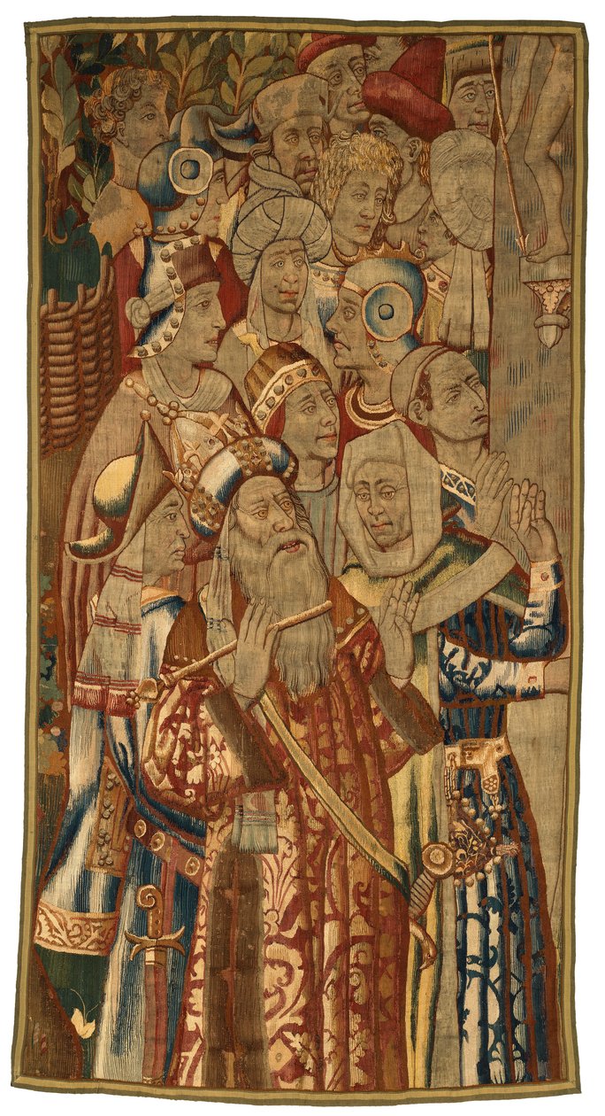 Tapestry, A Jewish Gathering, valmistettu Flanderissa, Belgiassa, mahdollisesti 1400-luvun puolivälissä (villa) tekijältä Flemish School