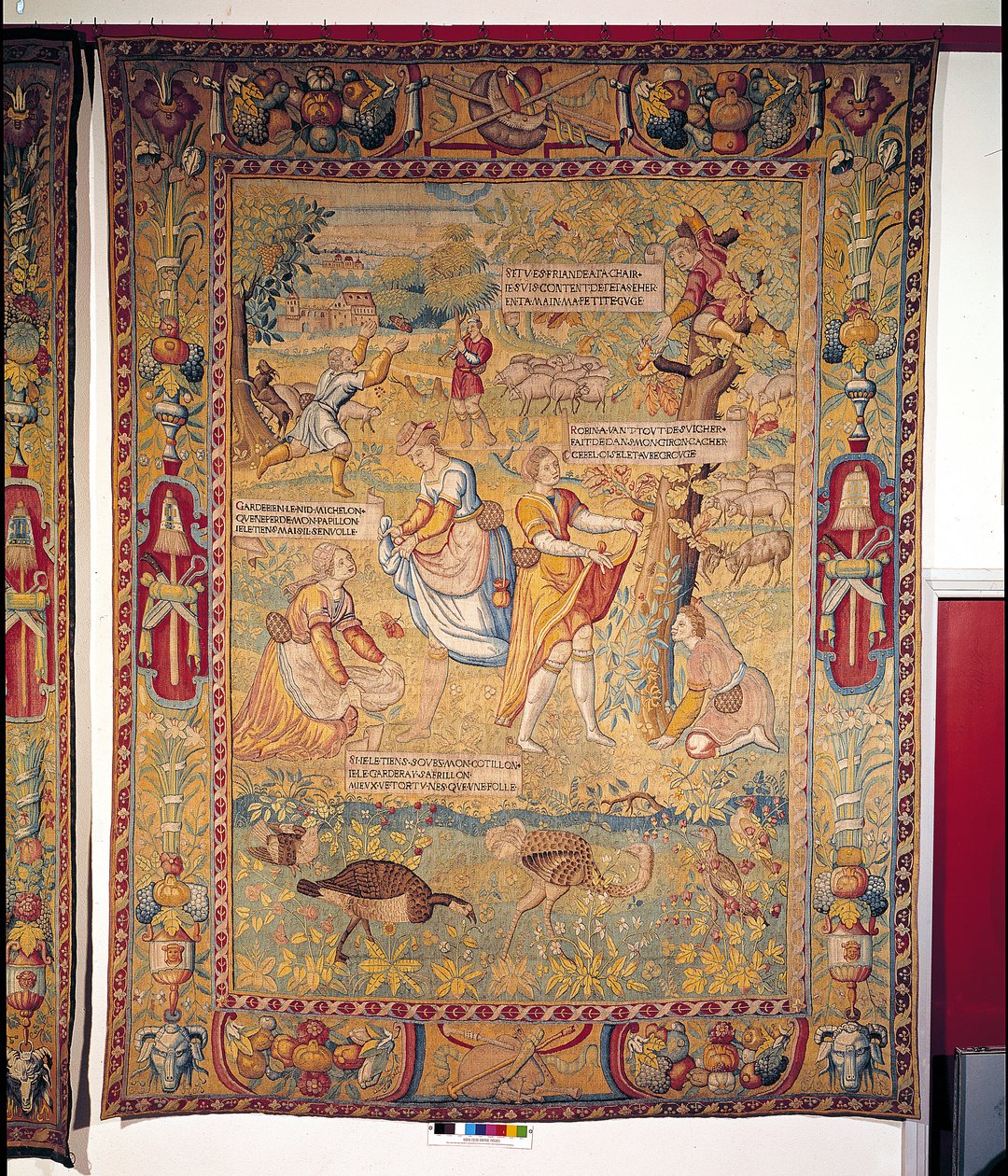 Perhosmetsästys, Les Amours de Gombault et de Macee, Bruggen työpaja, 1500-1600-luku tekijältä Flemish School