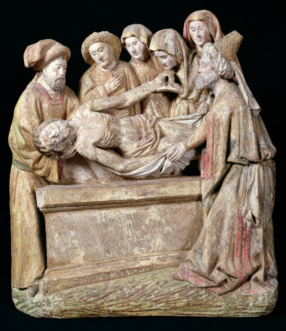 The Emtombment, Beguine-luostarista Cambraissa (monivärinen puu) tekijältä Flemish School