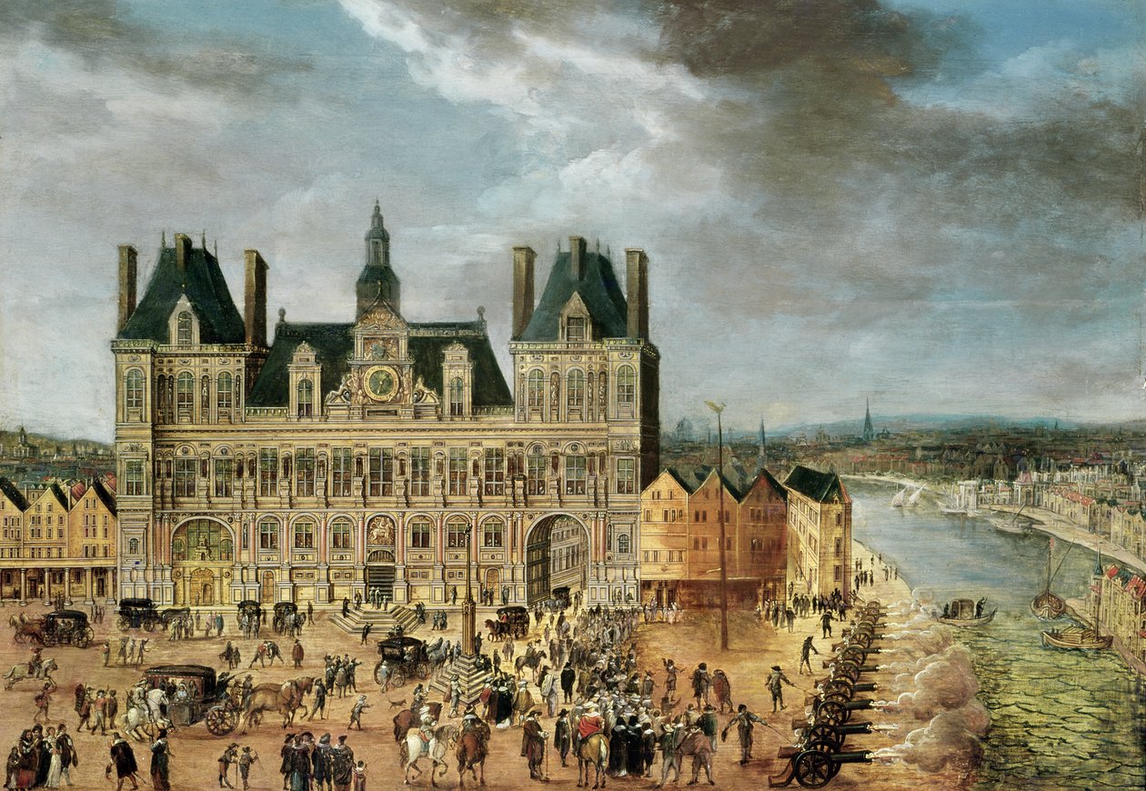 Hotel de Ville, Place de Greve tekijältä Flemish School