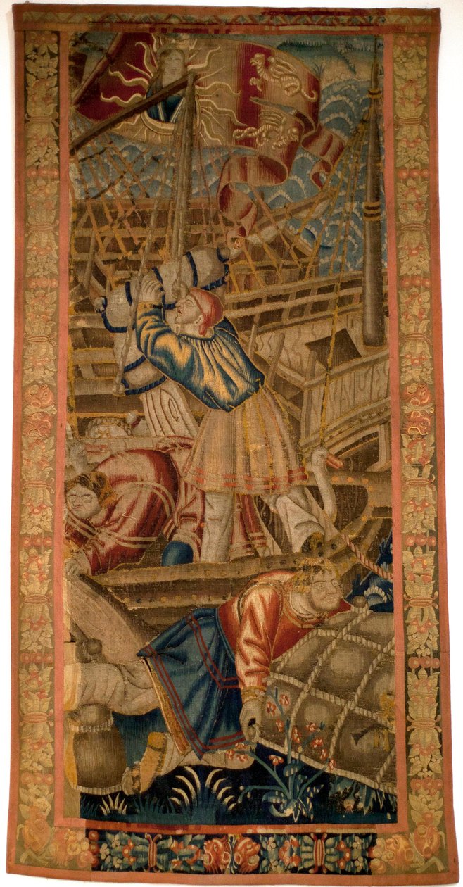 Portugalilaiset Intiassa - Tournain flaamilainen kuvakudos 1500-luvun ensimmäiseltä neljännekseltä - Musee de la Marine de Lisbon (Portugali) tekijältä Flemish School
