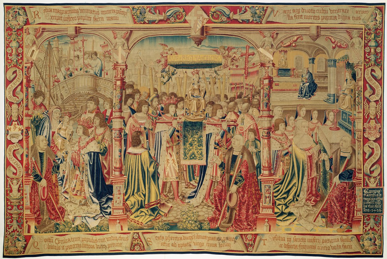 Kirkkoon kuljetettu Neitsytpatsas, Notre Dame du Sablonin legenda, Brysselin työpaja, 1516 tekijältä Flemish School