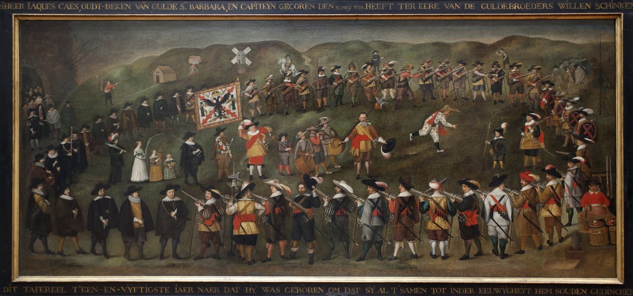 Dunkerquen Saint Barben jämin jäsenet vuonna 1633. Nimetön flaamilainen maalaus, öljy kankaalle tekijältä Flemish School