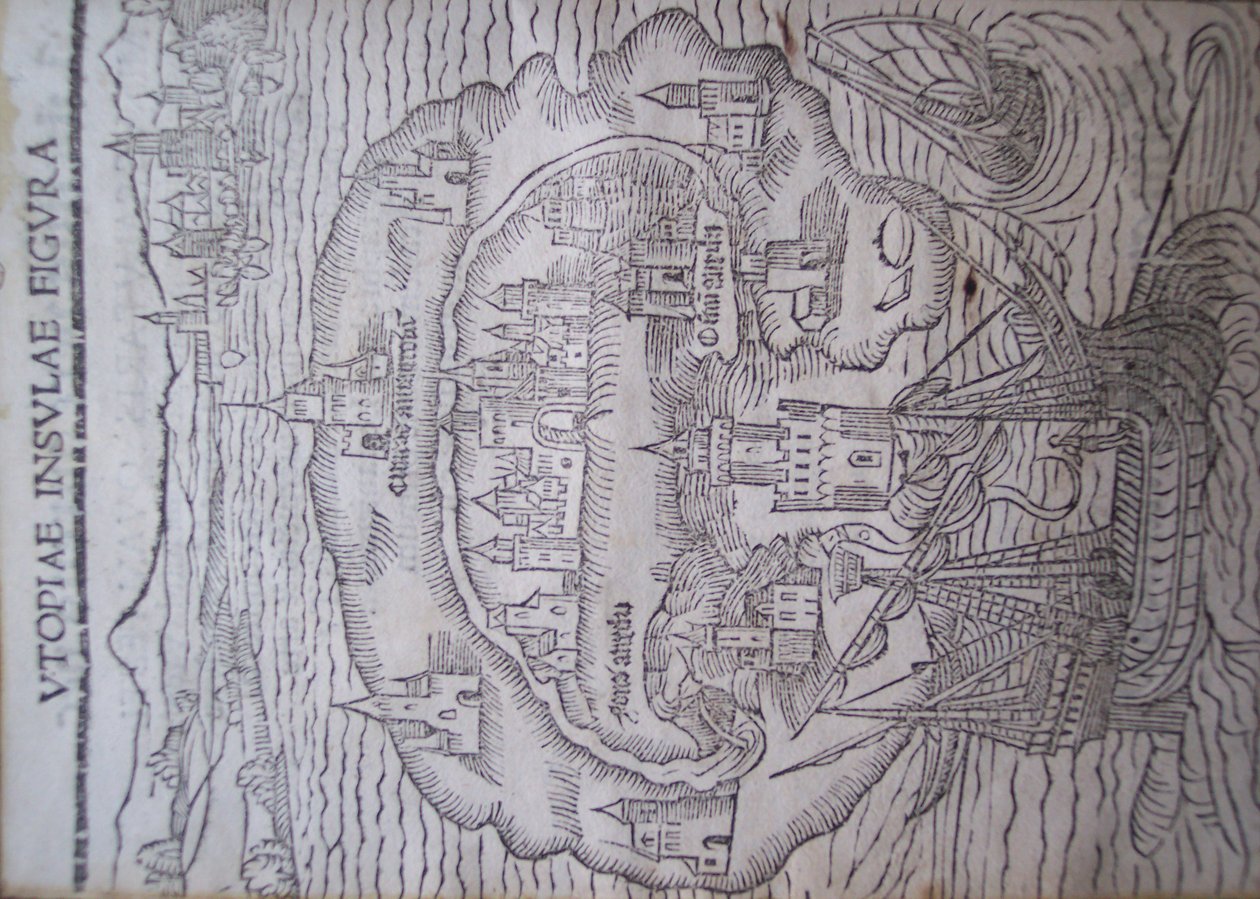 Utopian otsikkosivu, kirjoittanut Thomas More, Leuven 1516 tekijältä Flemish School