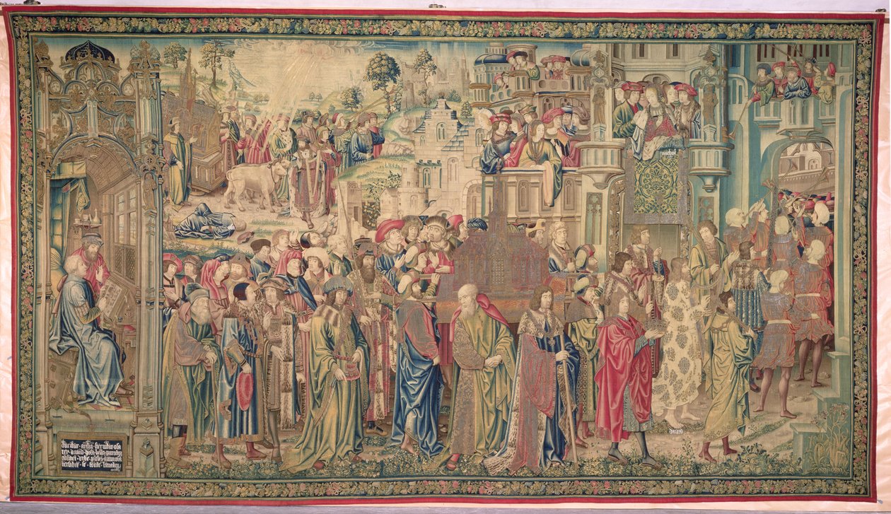 Liitonarkin kuljetus, Daavidin ja Batseban kuvakudos, n. 1510-1515 tekijältä Flemish School
