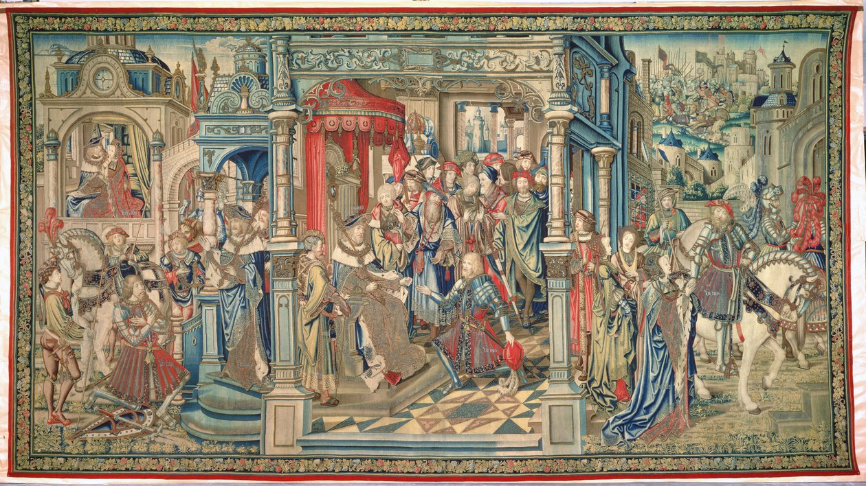 Kuolemaan lähetetty heettiläinen Uuria, Daavidin ja Batseban kuvakudos, n. 1510-1515 tekijältä Flemish School