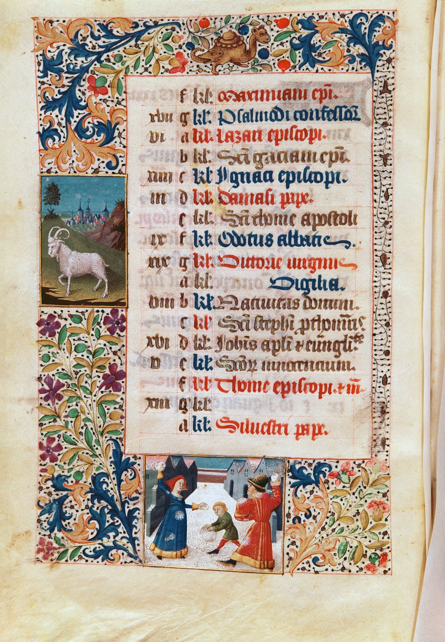 V.25-3 Fol.12v Joulukuu tekijältä Flemish School