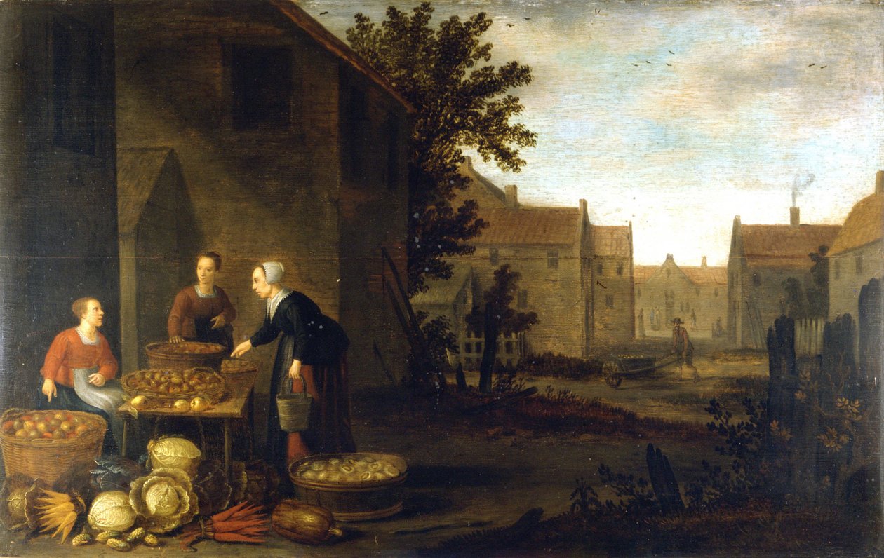 Willers Adam Willaerts (1577 - 1664) hollantilainen maalari "" Market Scene"". 1600-luku. Museo del Castello. Milano tekijältä Flemish School
