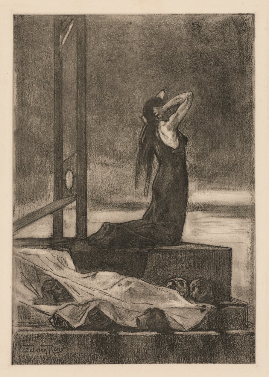 Kuolemanrangaistus: Kuoleman tuska (Todesstrafe: La peine de mort) tekijältä Félicien Rops