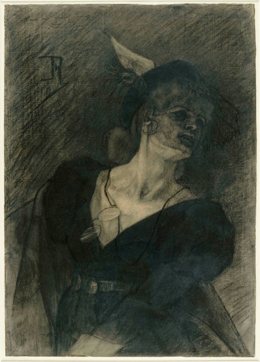 Nainen silmälasien kanssa. Lady with a Lorgnette, n. 1870. tekijältä Félicien Rops