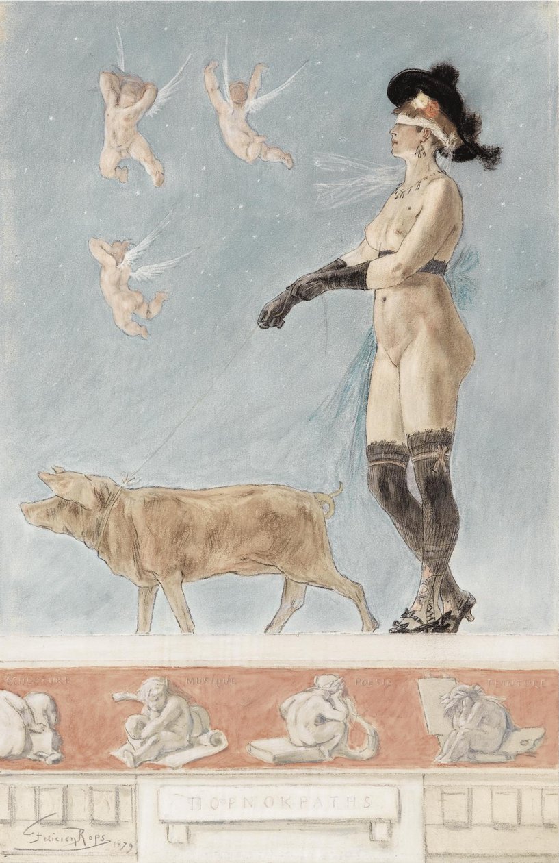 Pornokrates La Dame au cochon tekijältä Félicien Rops