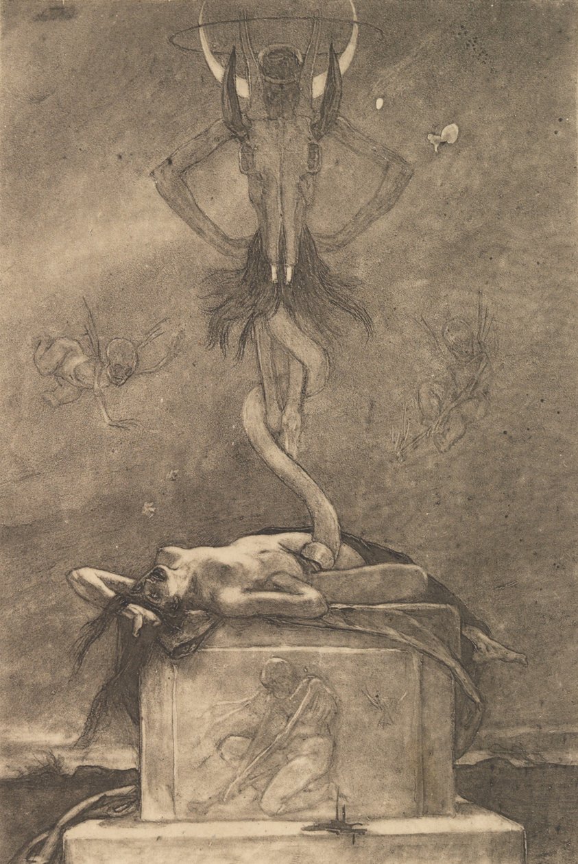 The Sacrifice, The Satanic Onesilta, n. 1882, n. 1882. tekijältä Félicien Rops