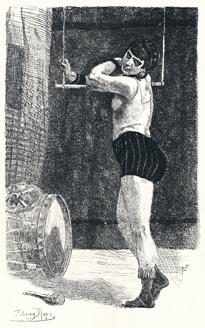 "The Woman with the Trapetze", c1875, 1896 tekijältä Félicien Rops